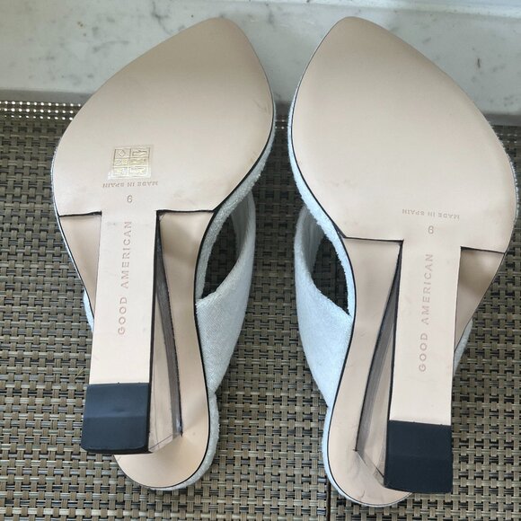 NWOT Good American Clear Wedge Sandals size 9 - Picture 8 of 8